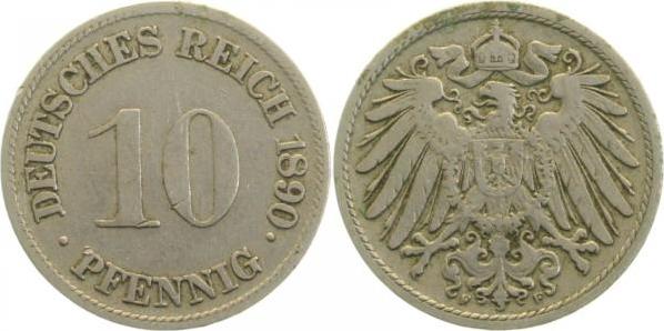 01390F~3.5 10 Pfennig  1890F s/ss J 013  
