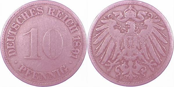 01391F~3.0 10 Pfennig  1891F ss J 013  