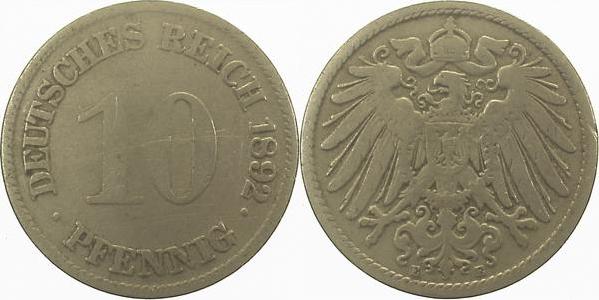 01392E~3.5 10 Pfennig  1892E s/ss J 013  