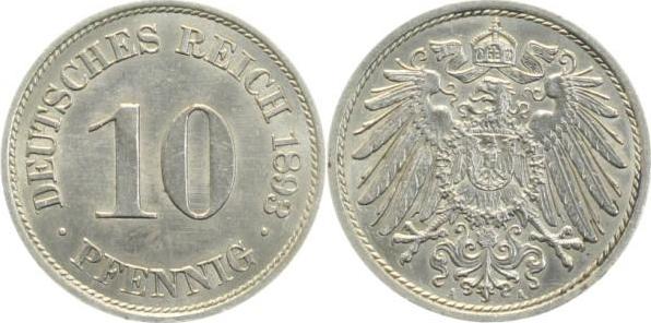 01393A~1.5 10 Pfennig  1893A f.prfr. J 013  