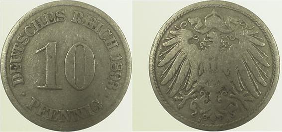 01393J~3.5 10 Pfennig  1893J s/ss J 013  