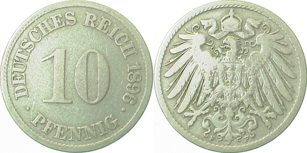 01396F~3.5 10 Pfennig  1896F s/ss J 013  