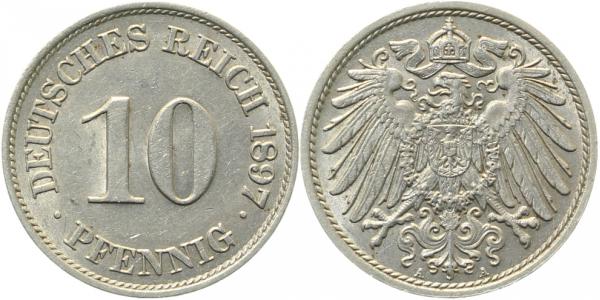 01397A~1.5 10 Pfennig  1897A vz/st !! J 013  