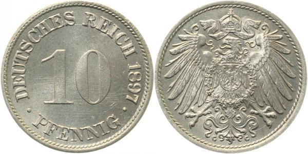 01397G~1.1 10 Pfennig  1897G prfr/st J 013  