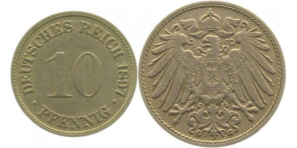 01397G~2.8v 10 Pfennig  1897G Mzz. 2x ss+ J 013  