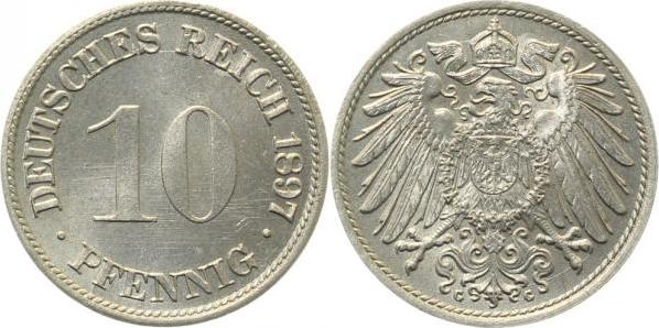 01397G~1.1 10 Pfennig  1897G prfr/st J 013  