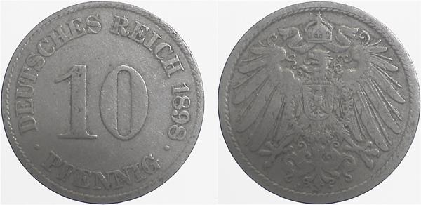 01398J~3.0 10 Pfennig  1898J ss J 013  