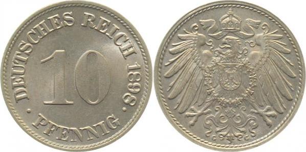 01398G~1.1 10 Pfennig  1898G prfr/stgl !! J 013  