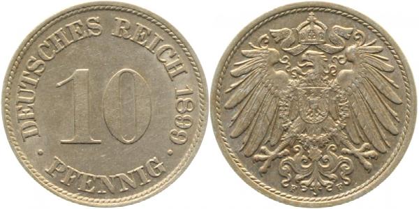 01399F~1.5 10 Pfennig  1899F vz/stgl J 013  