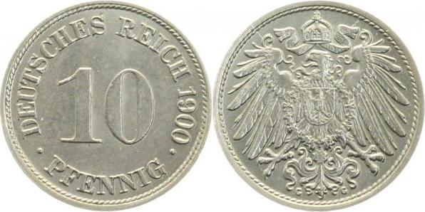 013n00G~1.2 10 Pfennig  1900G f. stgl !! J 013  