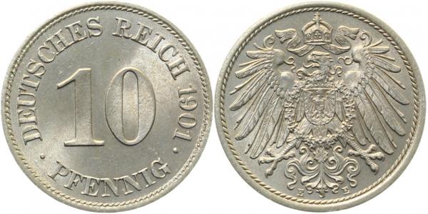 013n01E~1.1 10 Pfennig  1901E prfr/stgl!! J 013  