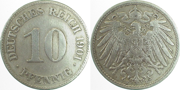 013n01E~3.0 10 Pfennig  1901E ss J 013  