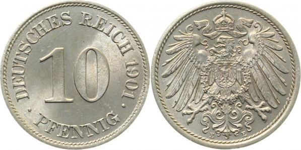 013n01E~1.1 10 Pfennig  1901E prfr/stgl!! J 013  