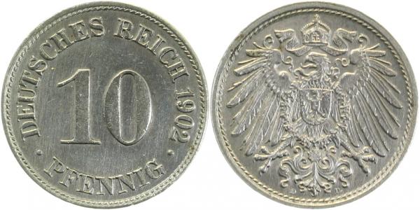013n02D~1.5 10 Pfennig  1902D f.prfr J 013  