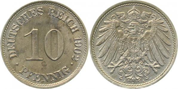 013n02A~1.2 10 Pfennig  1902A prfr !! J 013  
