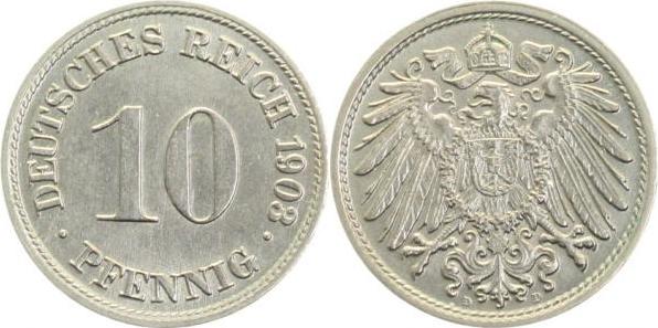 013n03D~1.5 10 Pfennig  1903D vz/stgl J 013  