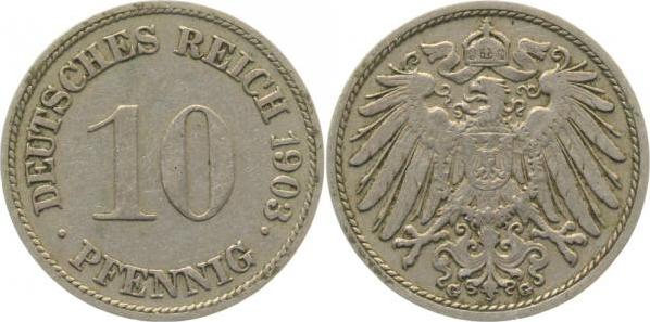 013n03G~3.0 10 Pfennig  1903G ss J 013  