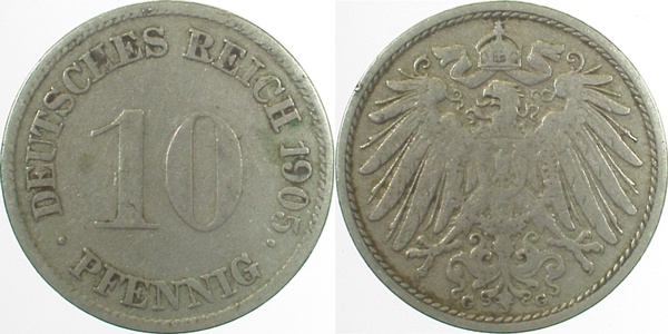 013n05G~3.0 10 Pfennig  1905G ss J 013  