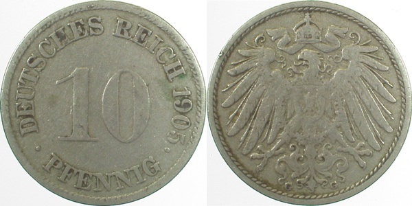 013n05G~3.0 10 Pfennig  1905G ss J 013  