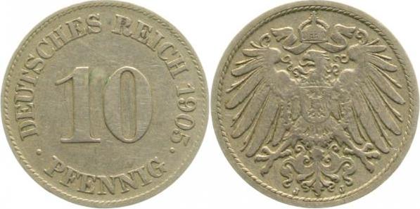 013n05J~3.0 10 Pfennig  1905J ss J 013  