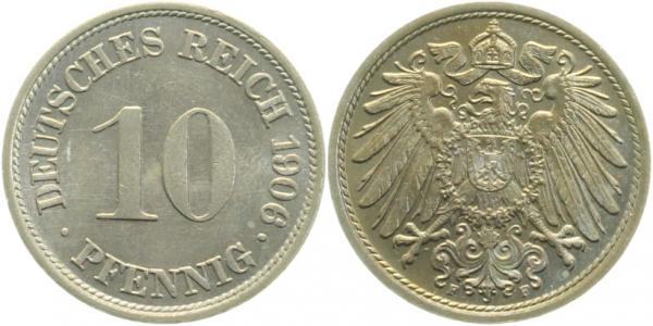 013n06F~1.3b 10 Pfennig  1906F f.prfr/stgl !! J 013  