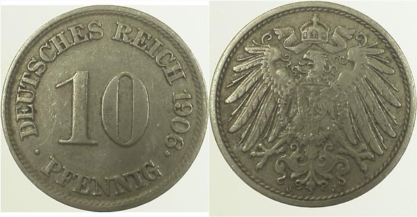 013n06J~2.5 10 Pfennig  1906J ss/vz J 013  