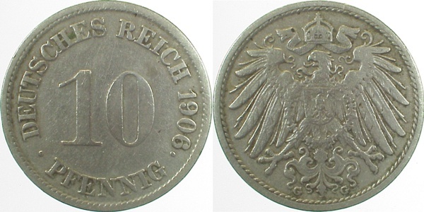 013n06G~3.0 10 Pfennig  1906G ss J 013  