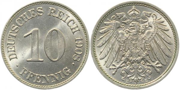013n08E~1.2 10 Pfennig  1908E f.stgl !! J 013  