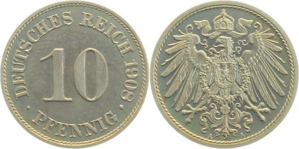 013n08A~0.0 10 Pfennig  1908A PP  RRR !!!! J 013  