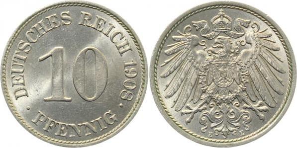 013n08E~1.2 10 Pfennig  1908E f.stgl !! J 013  