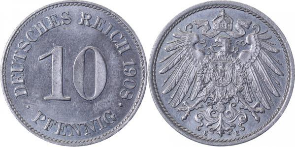 013n08E~1.3a 10 Pfennig  1908E prfr/f.prfr EA !!!! J 013  