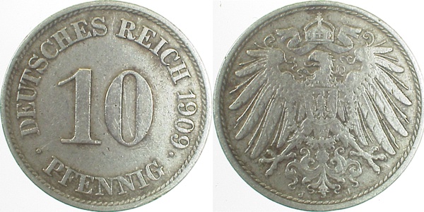 013n09J~3.0 10 Pfennig  1909J ss J 013  