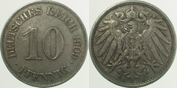 013n09E~2.5 10 Pfennig  1909E ss/vz J 013  