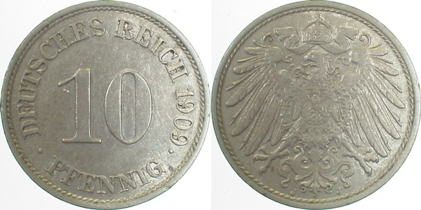 013n09J~2.0 10 Pfennig  1909J vz J 013  