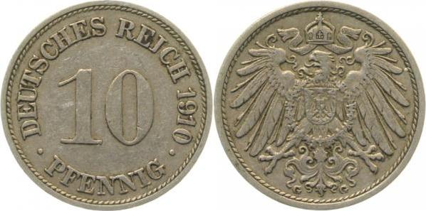 013n10G~2.5 10 Pfennig  1910G ss/vz J 013  