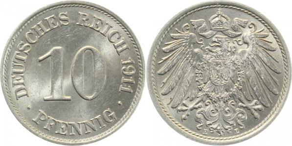 013n11E~1.1 10 Pfennig  1911E prfr/stgl !!!! J 013  
