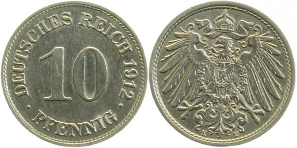 013n12E~1.5 10 Pfennig  1912E vz/stgl J 013  