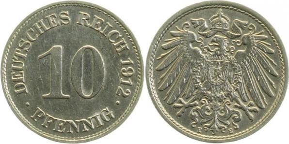013n12E~1.5 10 Pfennig  1912E vz/stgl J 013  