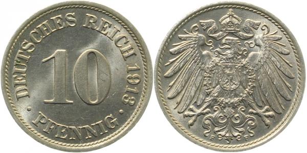 013n13F~1.2 10 Pfennig  1913F f. stgl. J 013  