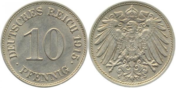 013n15E~1.8 10 Pfennig  1915E vz+ J 013  