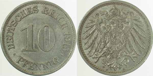 013n15A~2.0 10 Pfennig  1915A vz J 013  