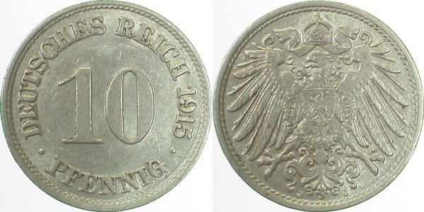 013n15J~2.2 10 Pfennig  1915J vz- J 013  