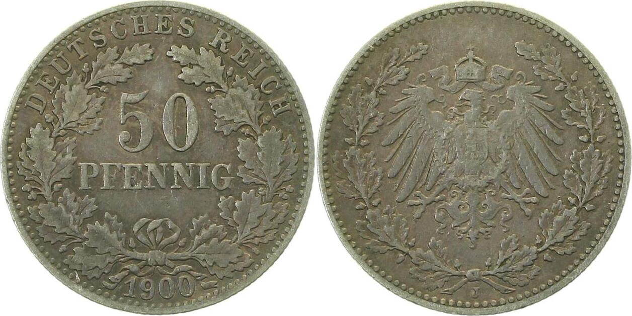 015n00J~2.8-GG 50 Pfennig  1900J sehr schön + selten J 015  