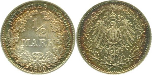 01605D~1.0a 0.5 Mark  1905D stgl Erstabschlag (EA)! ! J 016  