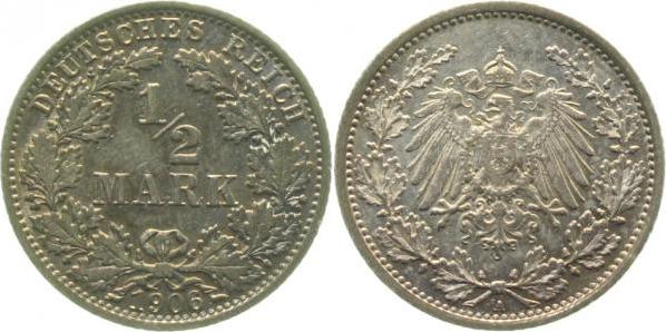 01606A~1.5a 0.5 Mark  1906A vz/stgl. Erstabschlag (EA)! ! J 016  