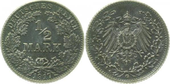 01617G~1.5b 0.5 Mark  1917G vz/st.geschwärzt J 016  