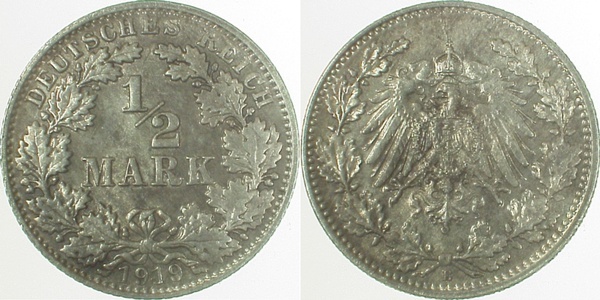 01619E~0.9c 0.5 Mark  1919E prfr.fein!! J 016  