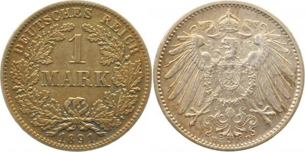 01791D~1.3-GG-PAT 1 Mark  1891D f.prfr/f.stgl incl.Expertise, nach 40J das erste i.d.Q. J 017  