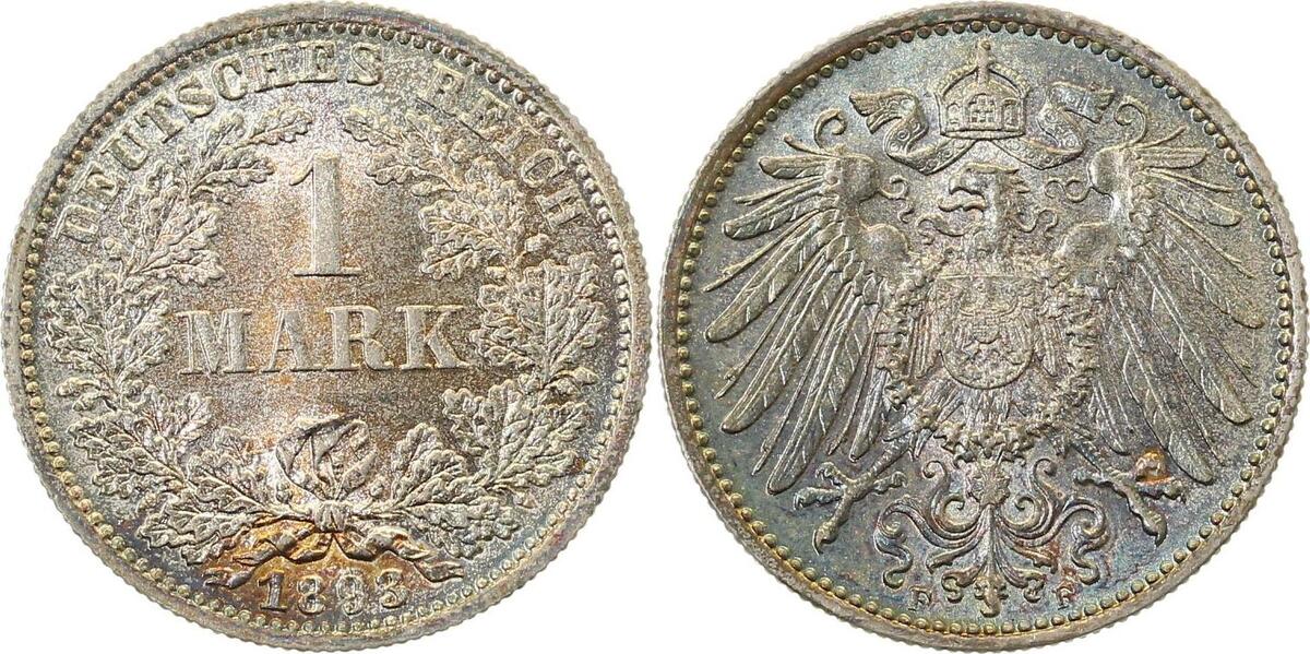 01793F~1.1-GG-PAT 1 Mark  1893F prfr/stgl. herrliche Patina, fast perfekt J 017  