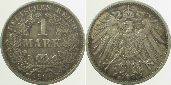 017n09D~2.5 1 Mark  1909D ss/vz J 017  